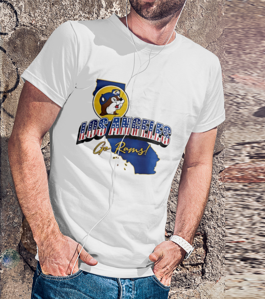 Los Angeles Rams Buc Ee's California Map Go Rams T-Shirt