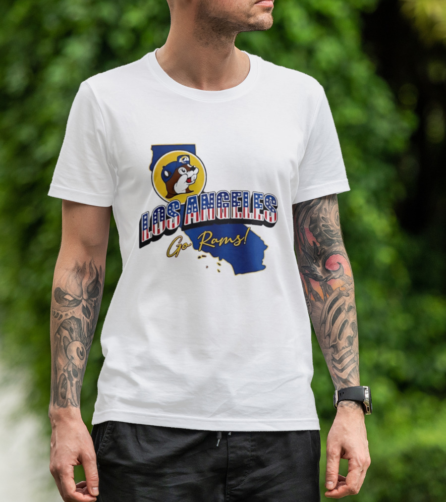 Los Angeles Rams Buc Ee's California Map Go Rams T-Shirt
