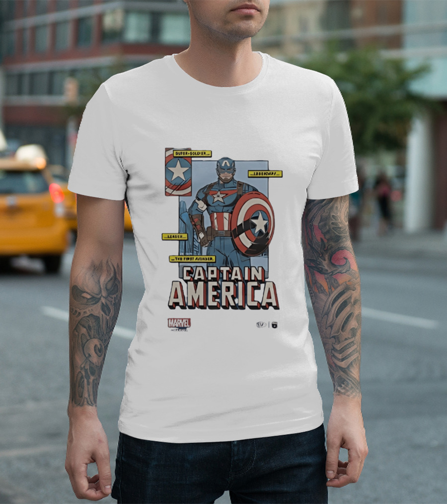Captain America Marvel Comics Bold Soldier Shield Hero T-Shirt