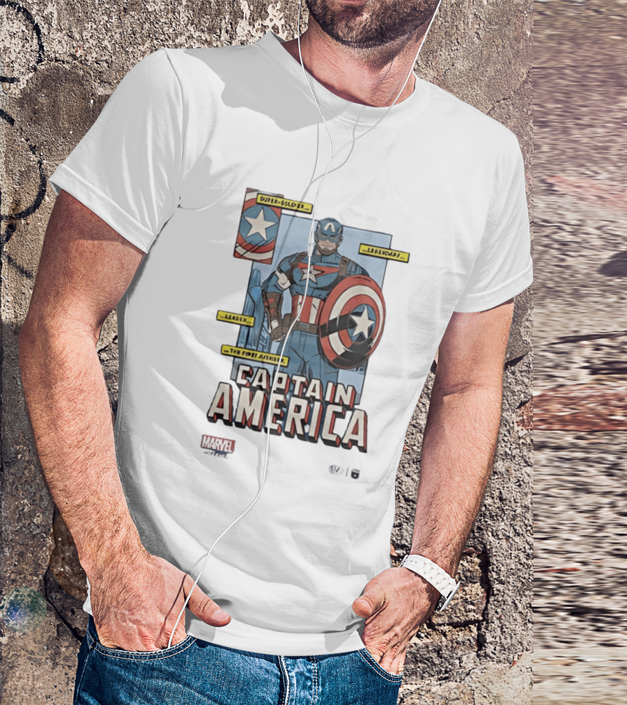 Captain America Marvel Comics Bold Soldier Shield Hero T-Shirt