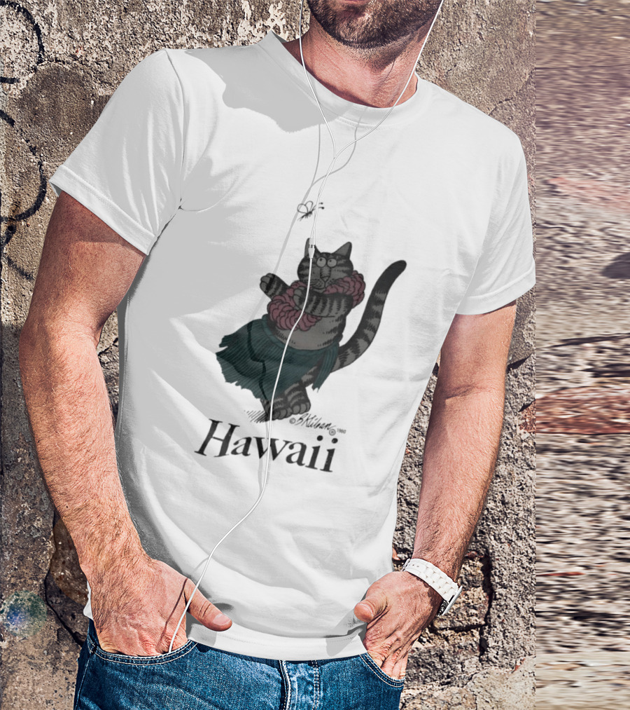 B Kliban Cat In Hula Skirt Hawaii T-Shirt