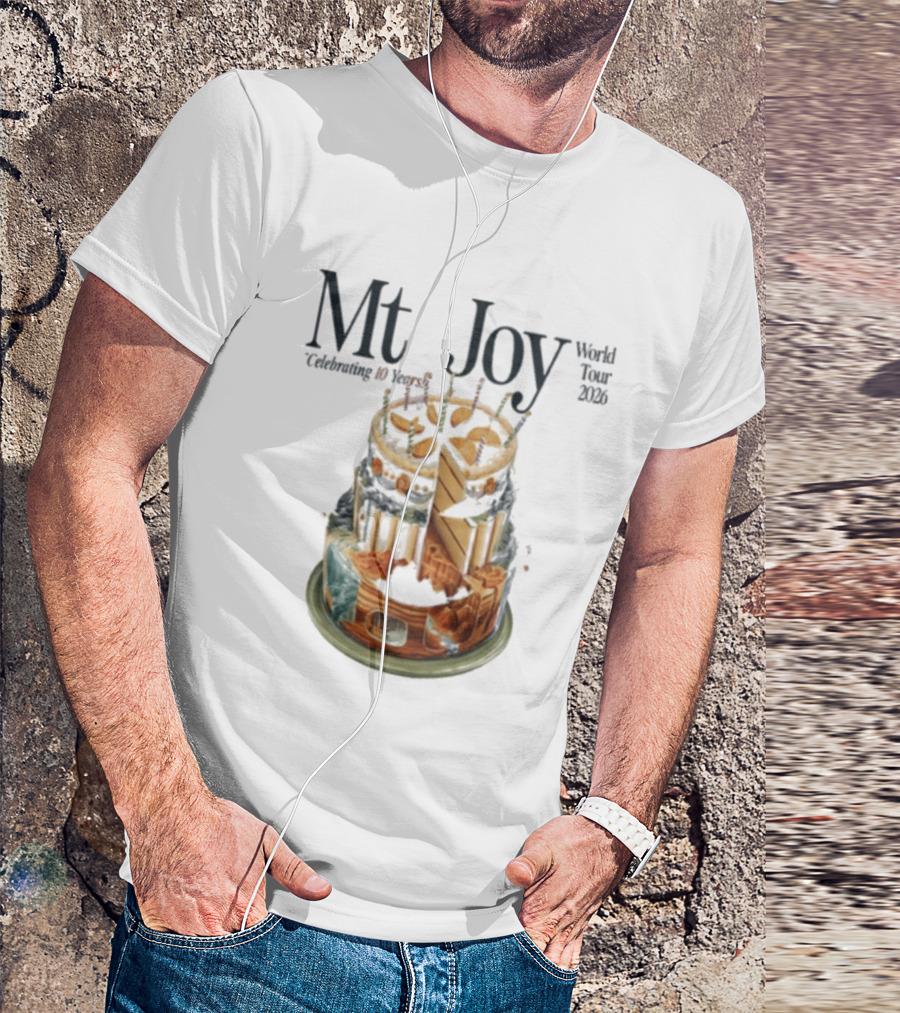 Mt. Joy Celebrating 10 Years World Tour 2026 Cake T-Shirt