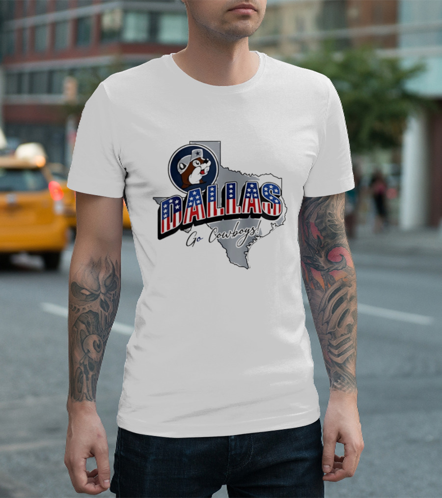 Dallas Cowboys Buc Ee's Patriotic Texas Map Go Cowboys T-Shirt