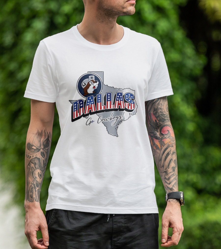 Dallas Cowboys Buc Ee's Patriotic Texas Map Go Cowboys T-Shirt