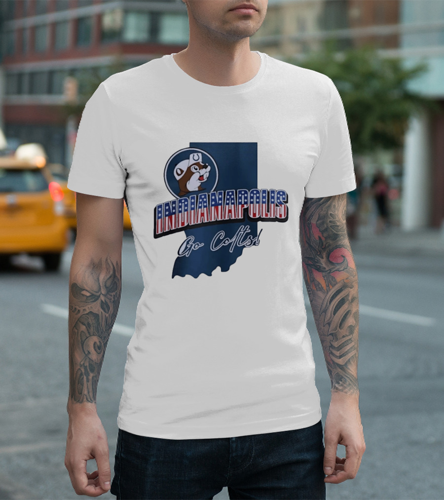 Indianapolis Colts Buc Ee's Patriotic Indiana Map Go Colts T-Shirt