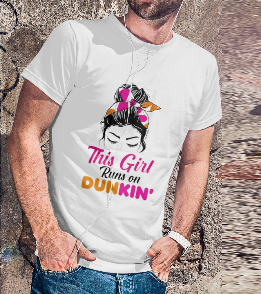 This Girl Runs On Dunkin' Coffee Headband T-Shirt