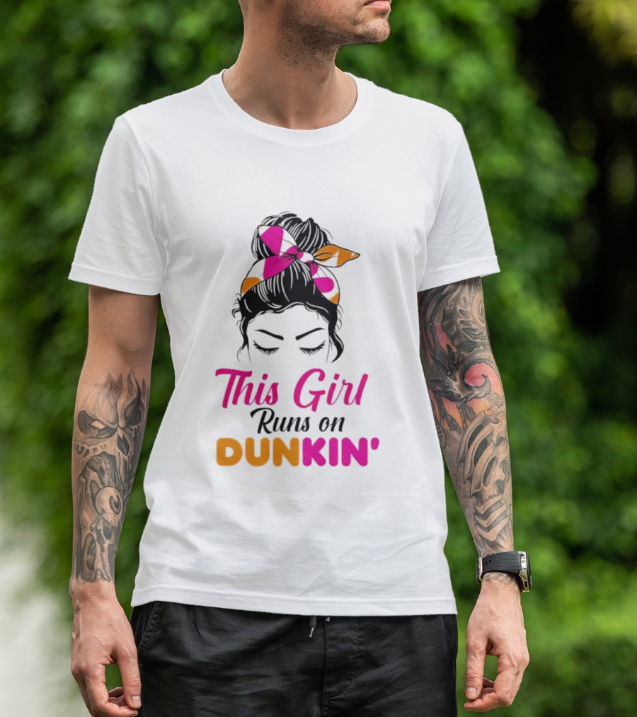 This Girl Runs On Dunkin' Coffee Headband T-Shirt