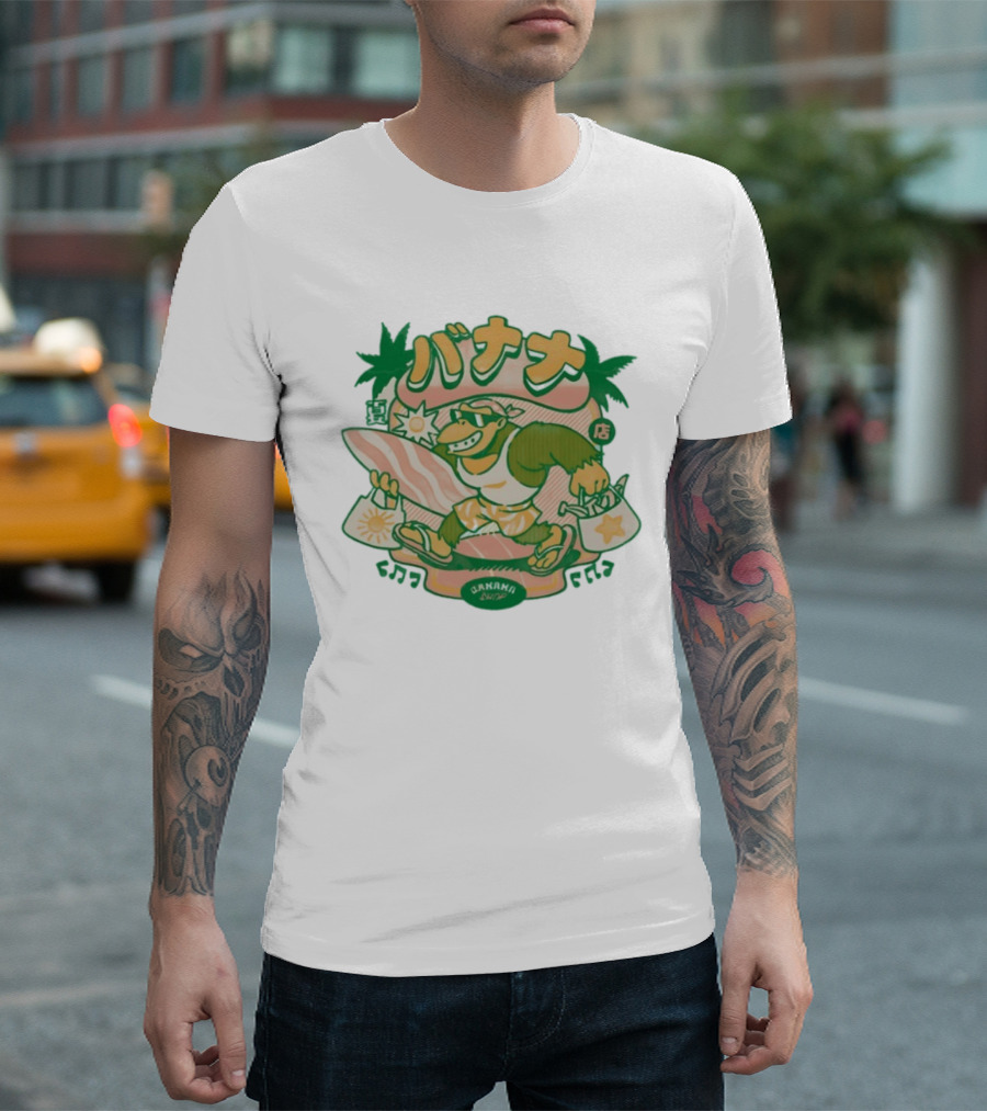 Kong Banana Shop Summer Surfing Monkey Adventure T-Shirt