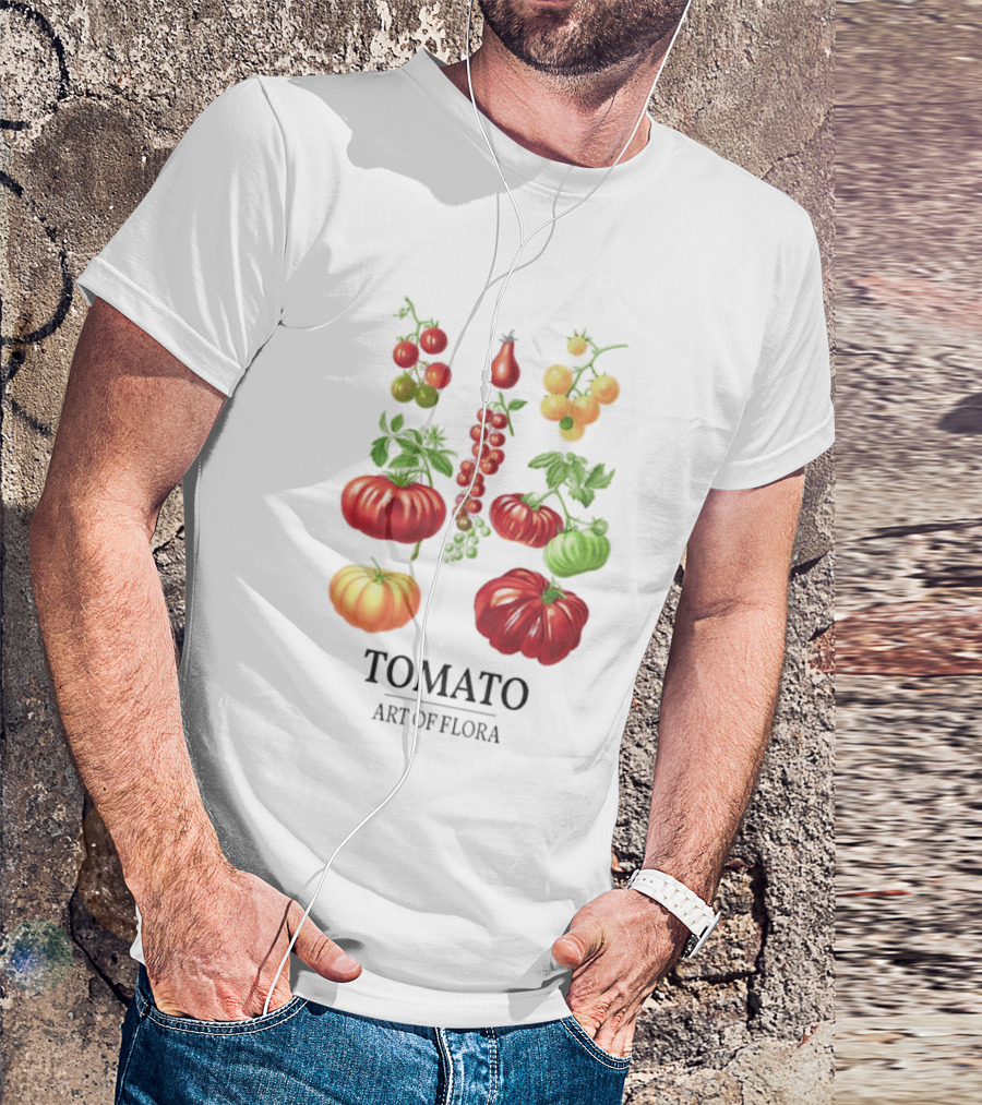 Tomato Art Of Flora Vegetables And Leaves Botanical Collection T-Shirt