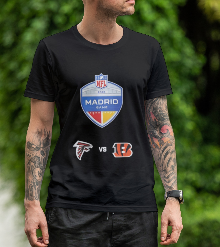 Atlanta Falcons Vs Cincinnati Bengals NFL 2026 Madrid Game Matchup T-Shirt