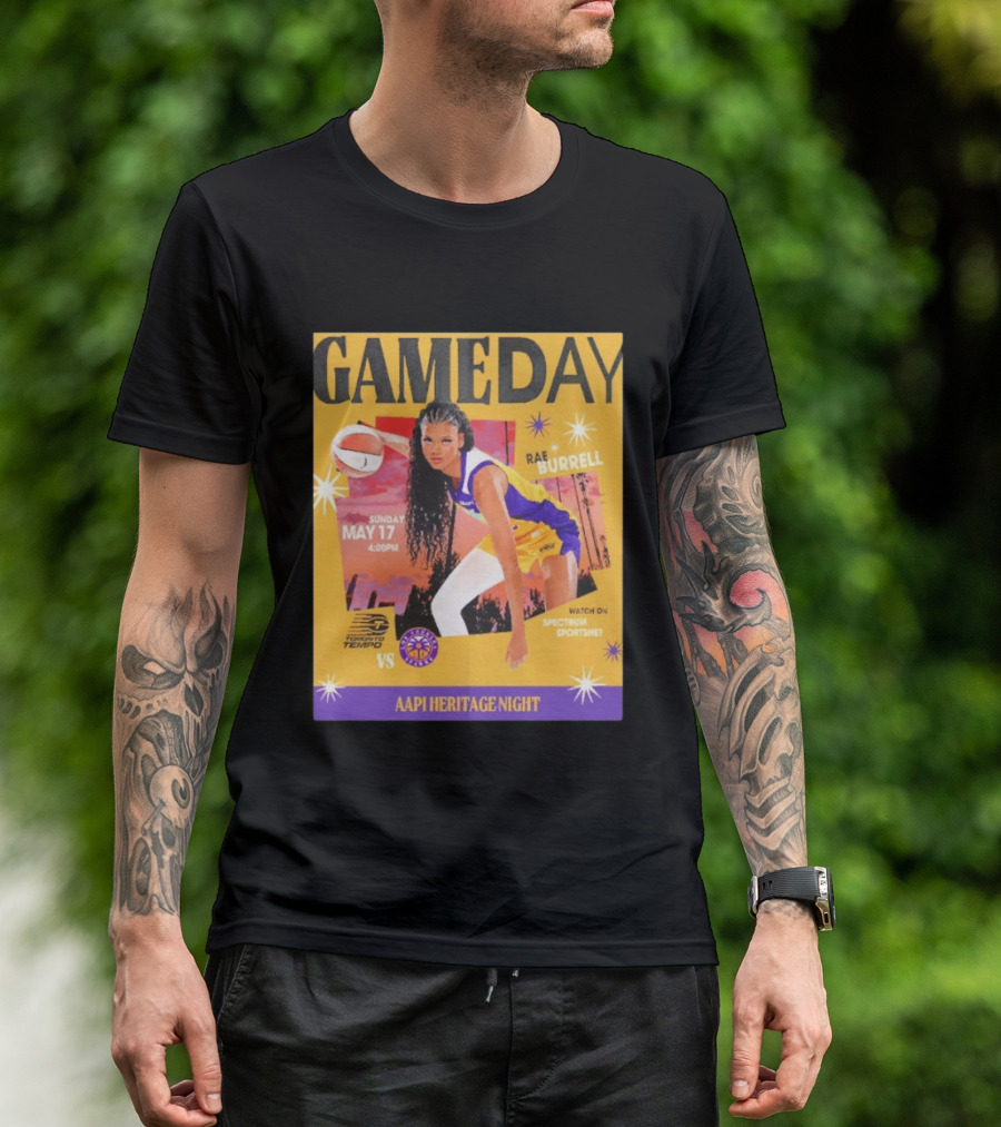 Gameday Rae Burrell Los Angeles Sparks Vs Toronto Tempo AAPI Heritage Night May 17 4:00PM Spectrum SportsNet T-Shirt