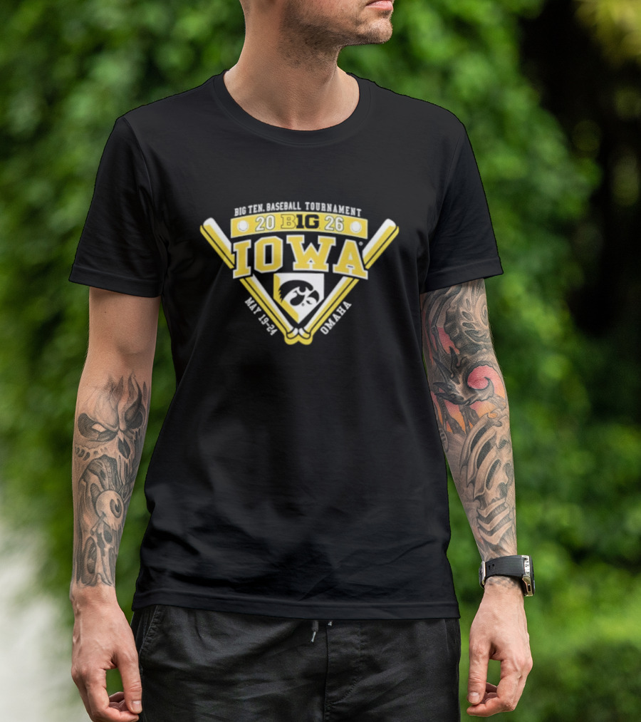 Iowa Hawkeyes Big Ten Baseball Tournament 2026 May 23 26 Omaha T-Shirt