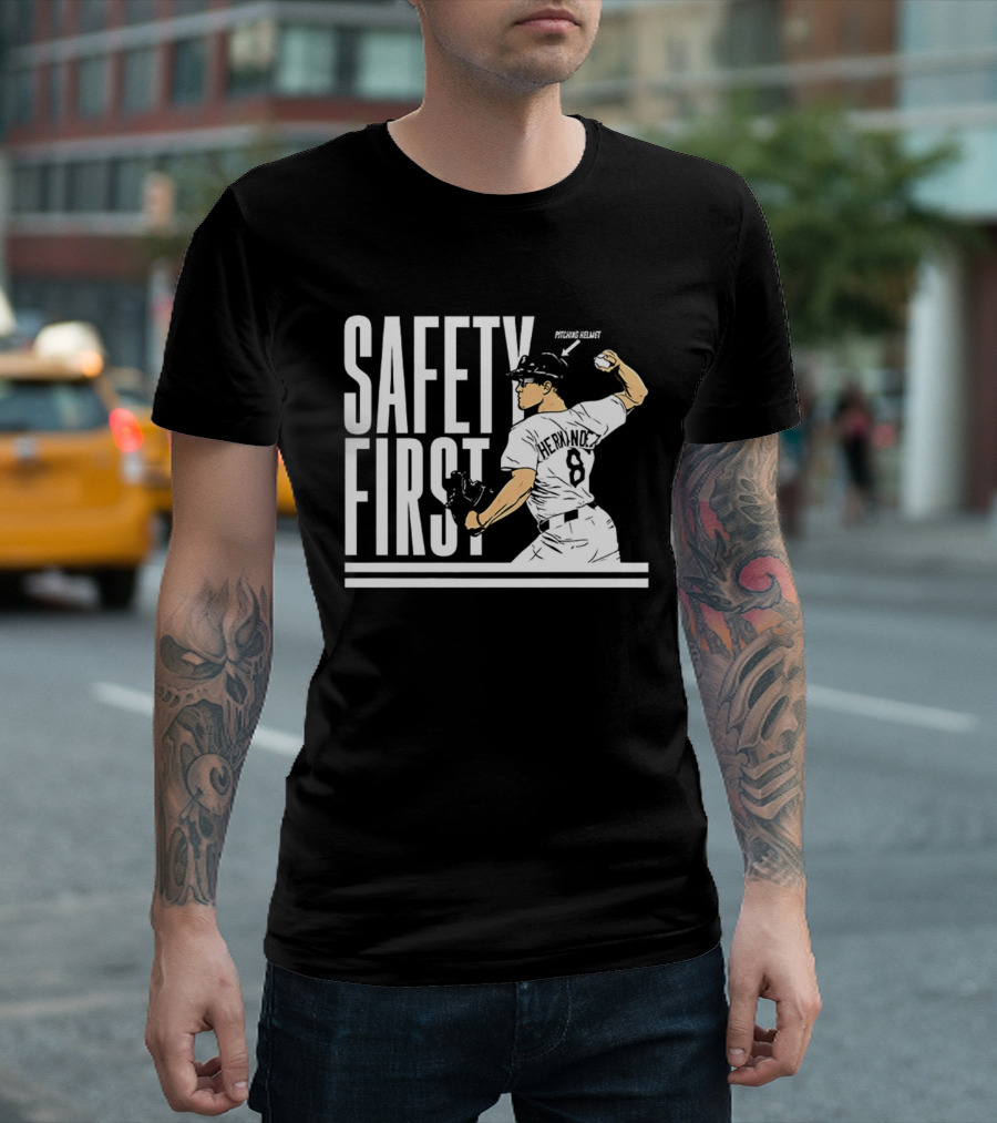 Kike Hernandez Safety First Number 8 Dodgers Baseball T-Shirt