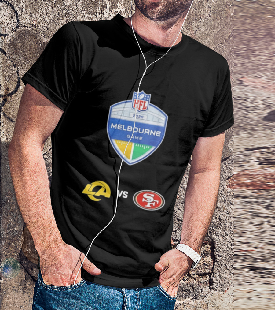 NFL 2026 Melbourne Game Los Angeles Rams Vs San Francisco 49ers Matchup T-Shirt