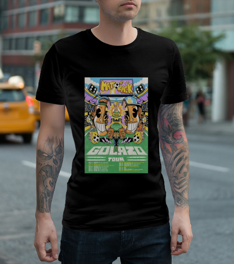 Matt And Zack Golazo Tour 26 June July Soccer Event Featuring Iconic World Cup Trophy And Speaker T-Shirt