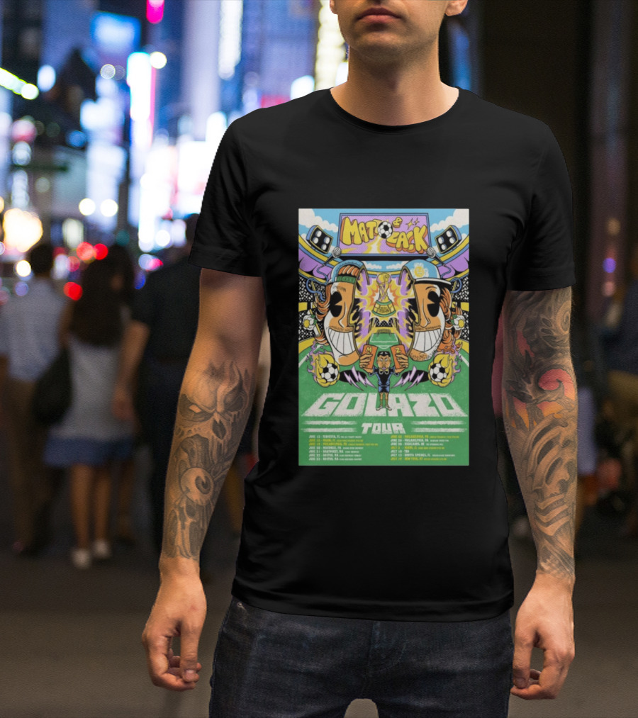 Matt And Zack Golazo Tour 26 June July Soccer Event Featuring Iconic World Cup Trophy And Speaker T-Shirt
