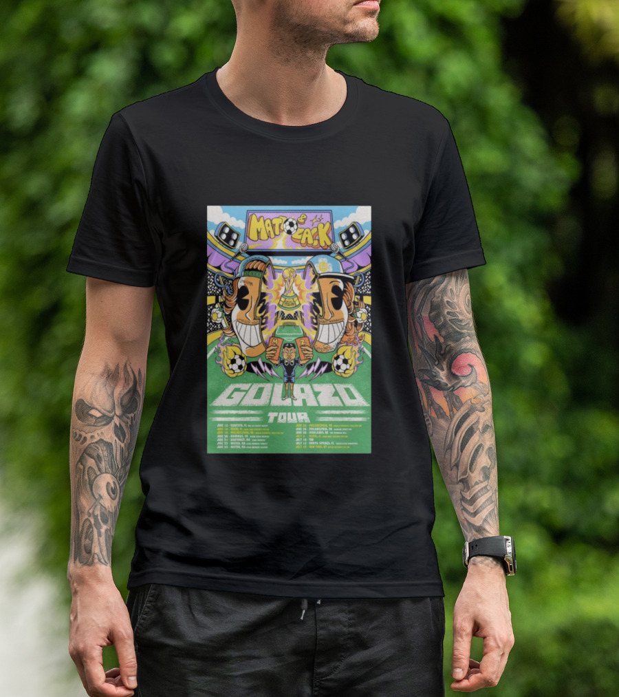 Matt And Zack Golazo Tour 26 June July Soccer Event Featuring Iconic World Cup Trophy And Speaker T-Shirt