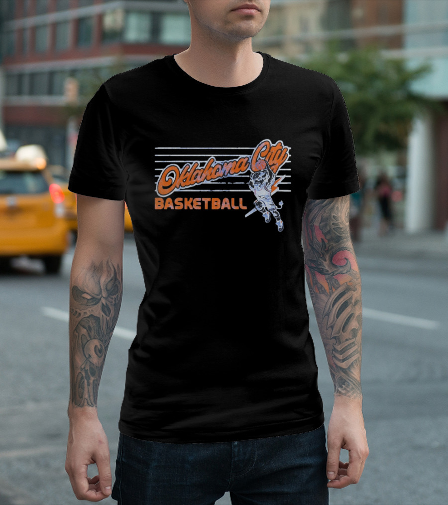 Oklahoma City Basketball Cartoon Slam Dunk T-Shirt