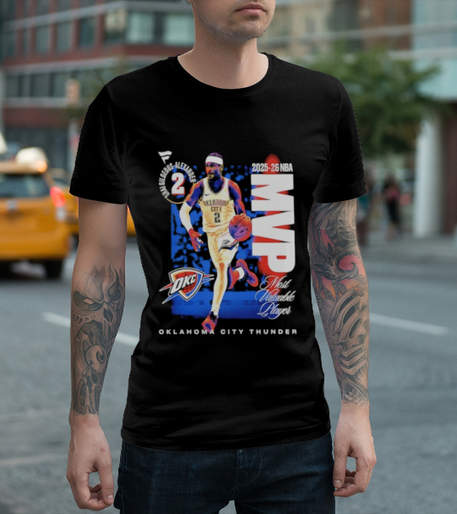Oklahoma City Thunder Shai Gilgeous Alexander 2025 26 NBA MVP 2 Basketball Legend T-Shirt