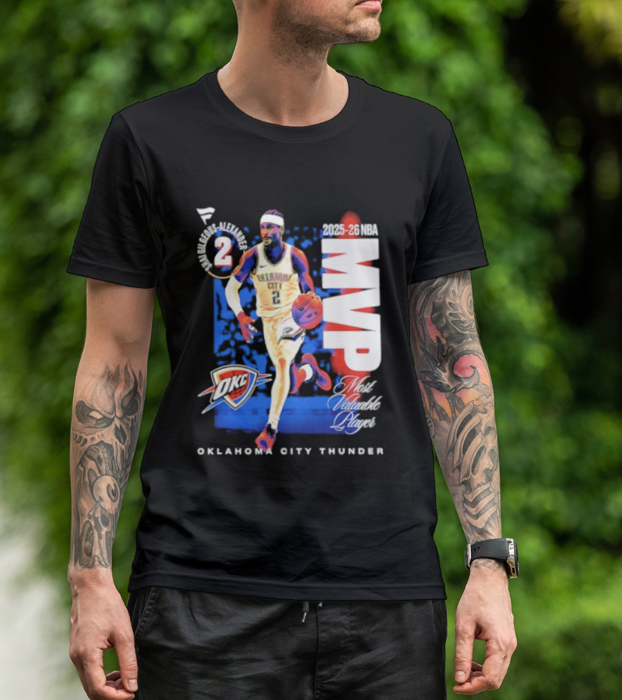 Oklahoma City Thunder Shai Gilgeous Alexander 2025 26 NBA MVP 2 Basketball Legend T-Shirt