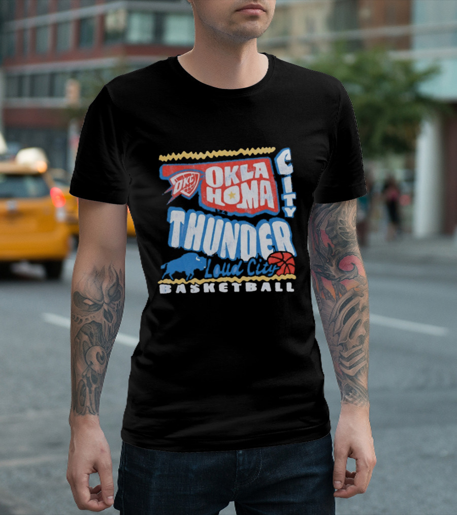 Oklahoma City Thunder Loud City Basketball OKC Team Spirit T-Shirt