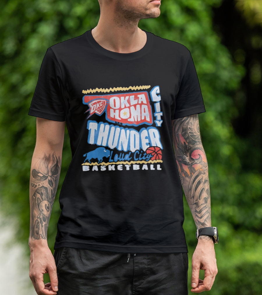 Oklahoma City Thunder Loud City Basketball OKC Team Spirit T-Shirt