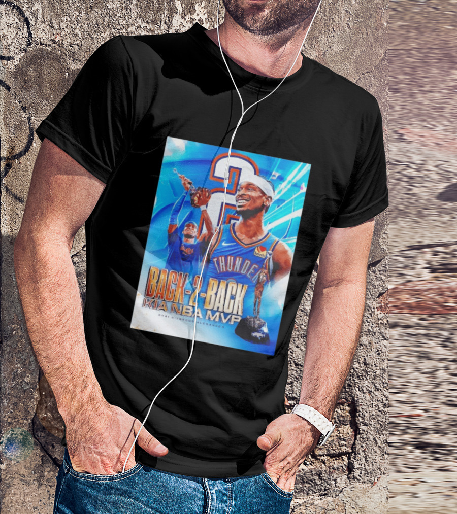 Shai Gilgeous Alexander OKC Thunder Back 2 Back Kia NBA MVP T-Shirt