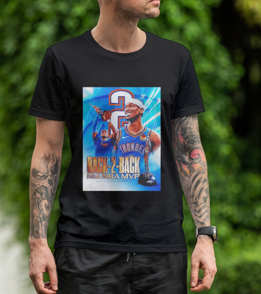Shai Gilgeous Alexander OKC Thunder Back 2 Back Kia NBA MVP T-Shirt