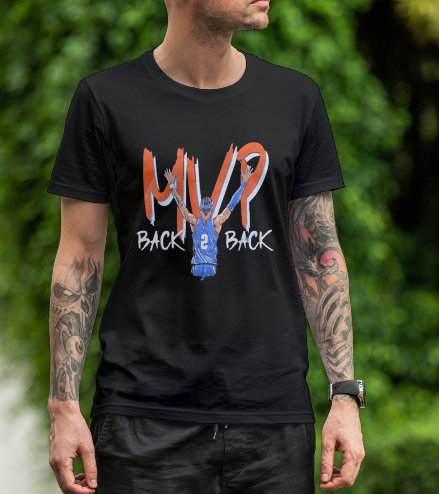 Shai Gilgeous Alexander MVP Back 2 Back OKC Thunder Basketball T-Shirt