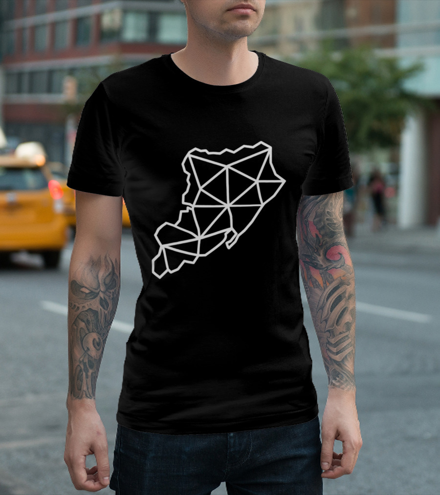 Staten Island Geometric Map Outline Triangles T-Shirt