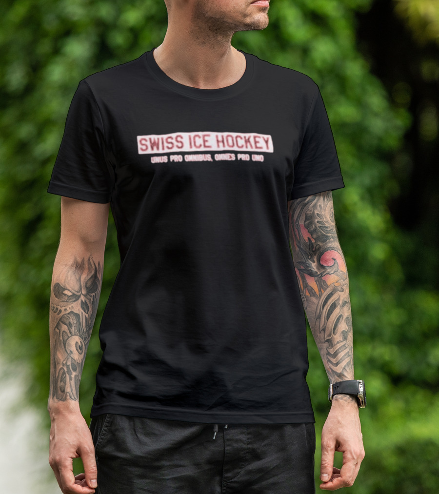 Swiss Ice Hockey Unus Pro Omnibus Omnes Pro Uno Unity Motto T-Shirt