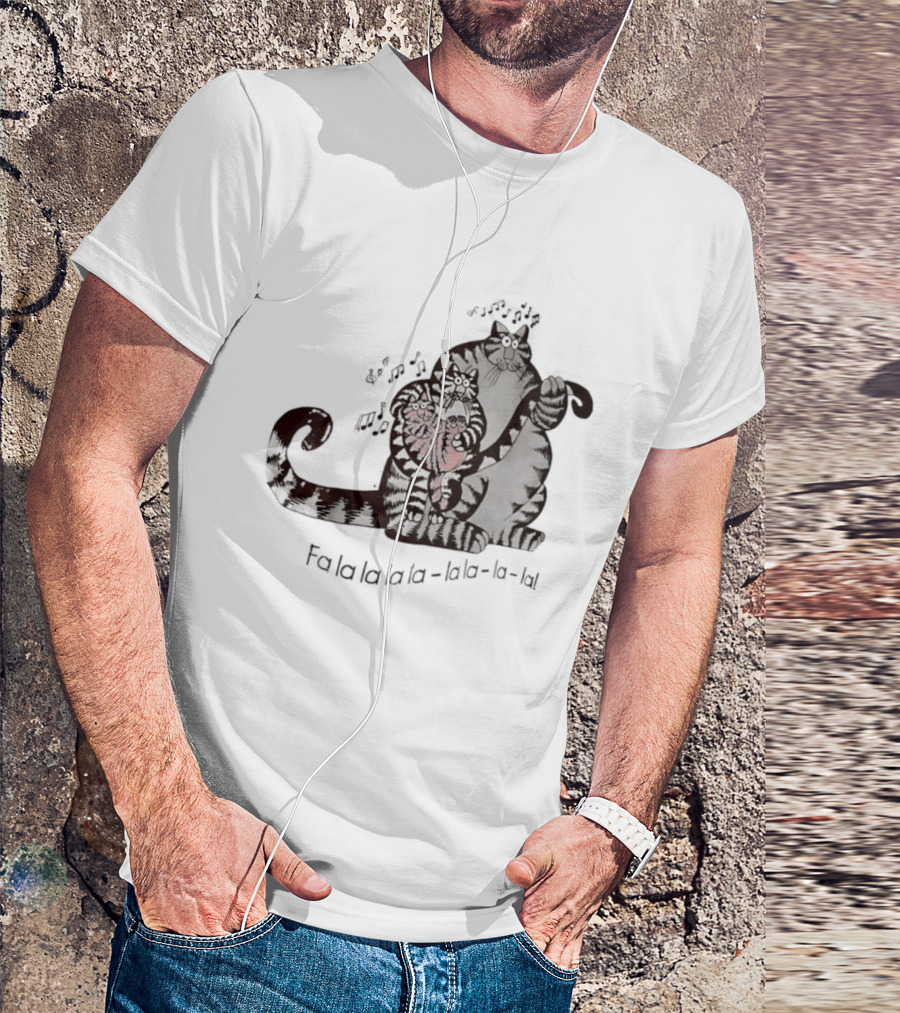 B. Kliban Cat Fa La La La La La La Singing Holiday Cat T-Shirt