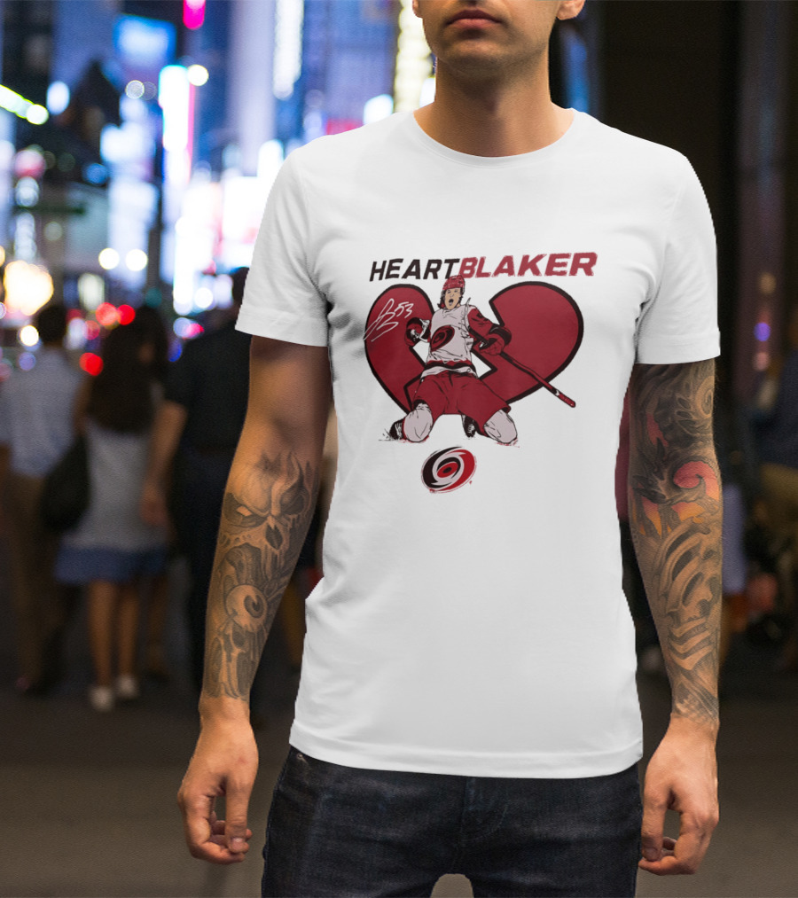 Brent Burns Heartblaker Carolina Hurricanes Broken Heart T-Shirt