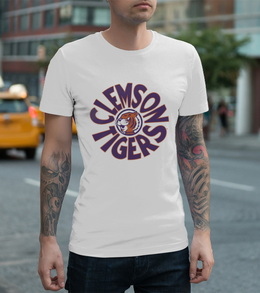 Clemson Tigers Retro Logo Circular T-Shirt