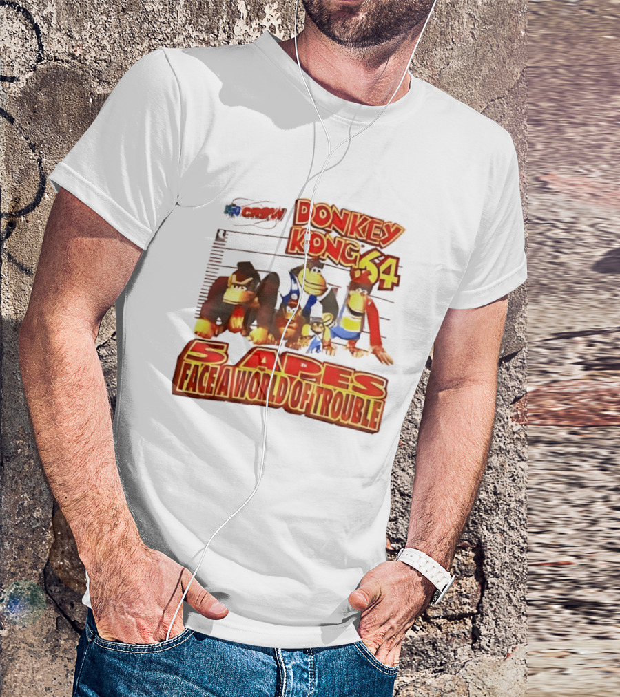 Donkey Kong 64 Five Apes Face A World Of Trouble T-Shirt