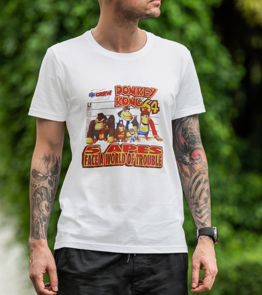 Donkey Kong 64 Five Apes Face A World Of Trouble T-Shirt