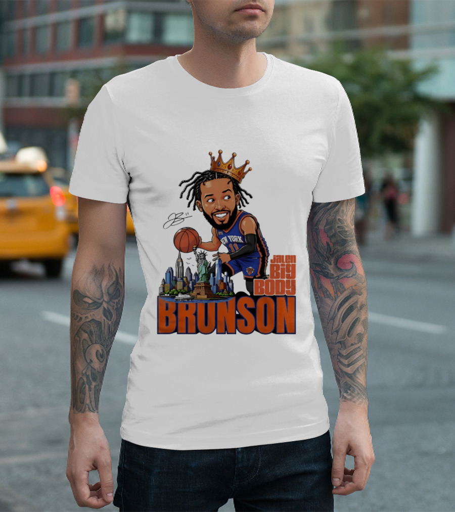 Jalen Brunson New York Knicks Big Body Crown Basketball Skyline Statue Of Liberty T-Shirt