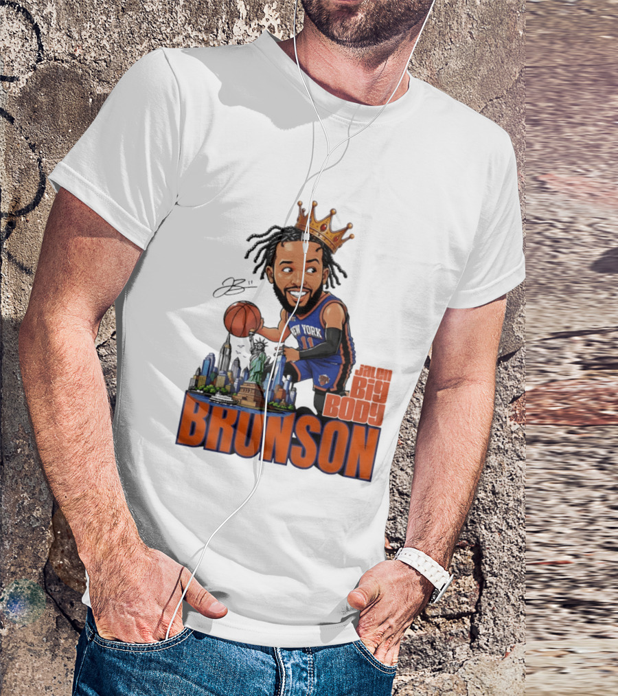 Jalen Brunson New York Knicks Big Body Crown Basketball Skyline Statue Of Liberty T-Shirt
