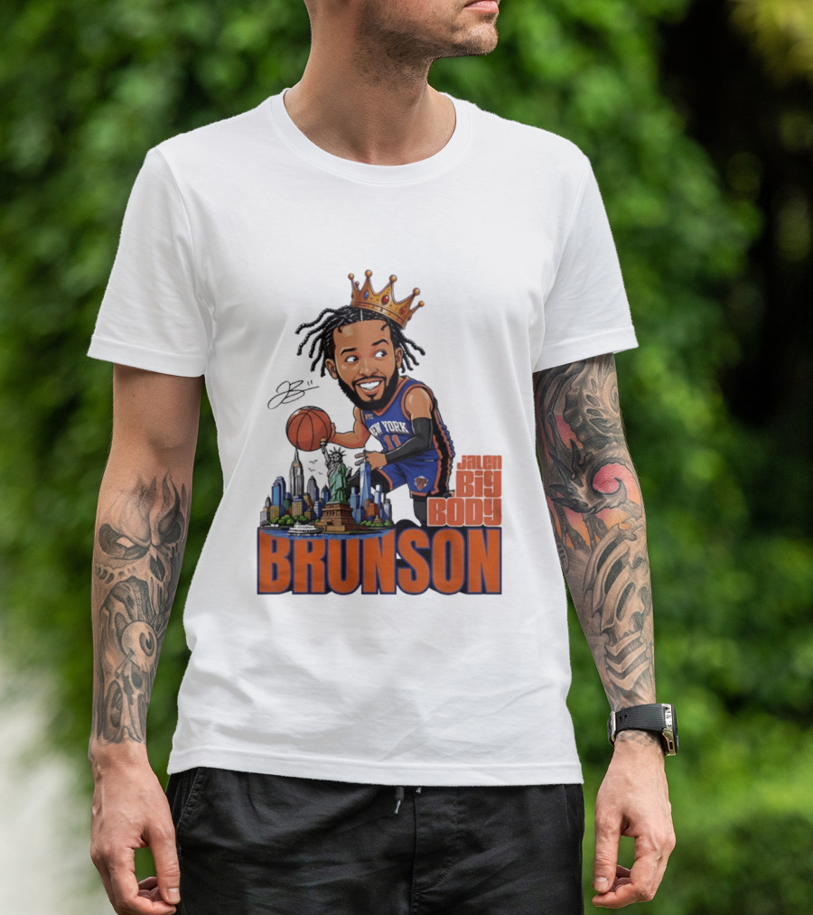 Jalen Brunson New York Knicks Big Body Crown Basketball Skyline Statue Of Liberty T-Shirt