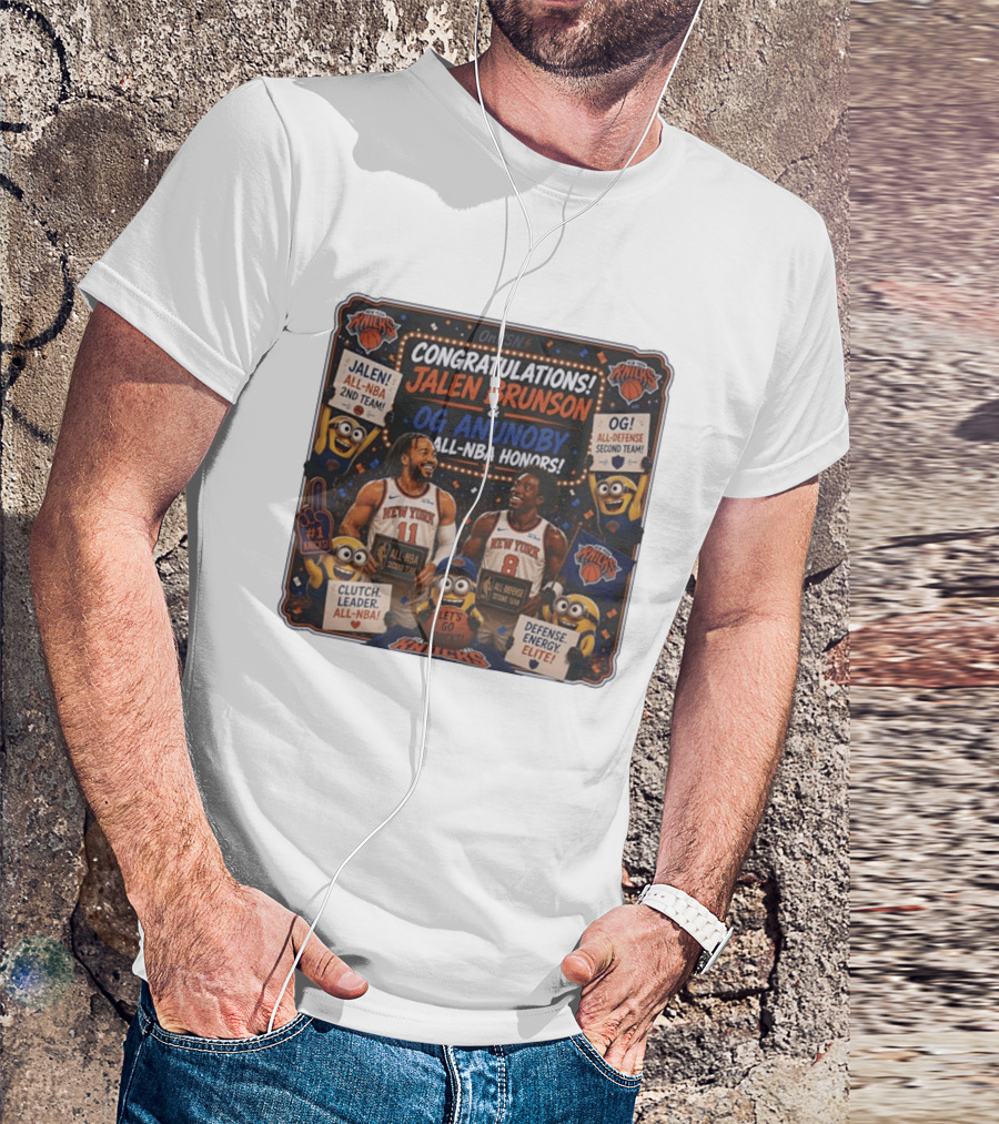 Congratulations Jalen Brunson OG Anunoby New York Knicks AllNBA Honors Second Team T-Shirt