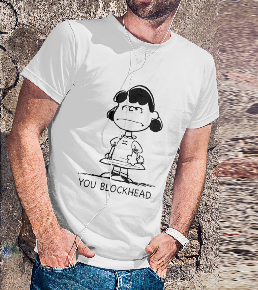 Lucy Peanuts You Blockhead Classic Comic T-Shirt