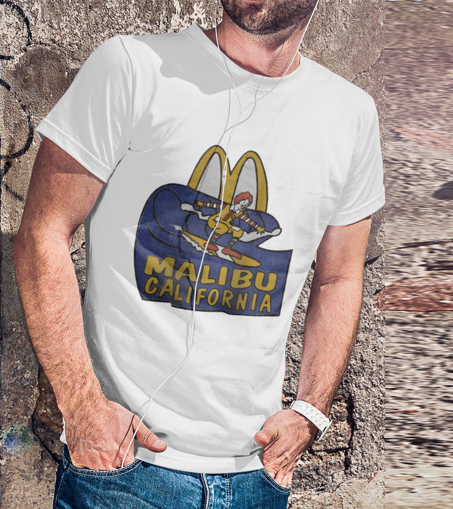 Malibu California Rare Ronald McDonald Surfing McDonald's Golden Arches T-Shirt