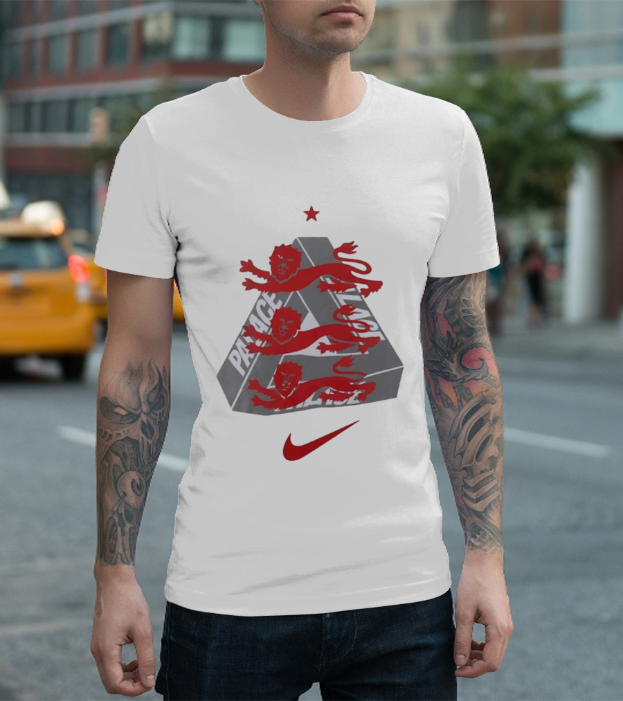Palace Nike Collaboration With England National Football Team Lions T-Shirt