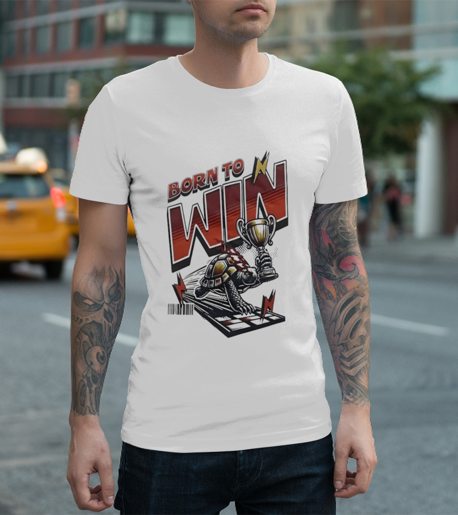 Born To Win Turtle With Trophy Racing T-Shirt