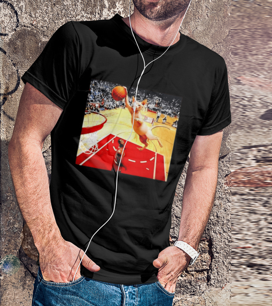 Sphynx Cat Slam Dunk Basketball Scene With Crowd T-Shirt