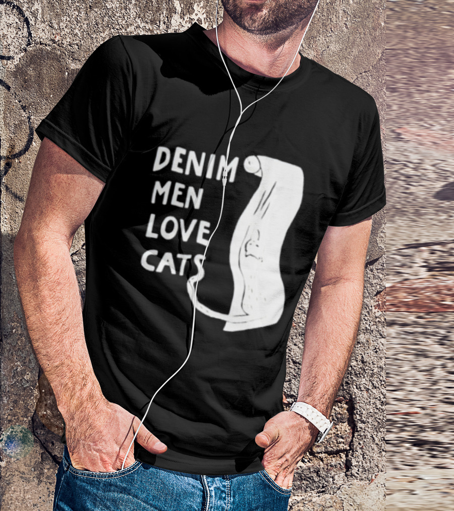 Denim Men Love Cats Fashion T-Shirt