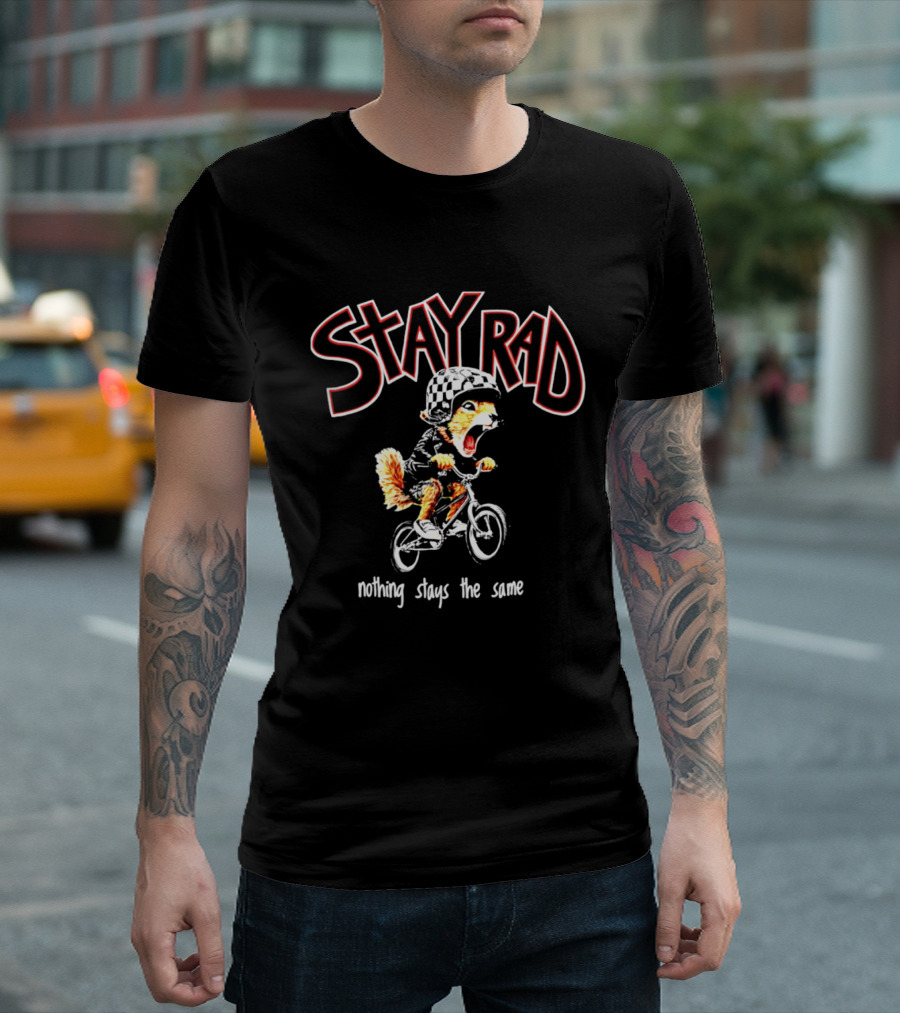 Stay Rad Squirrel Biker Nothing Stays The Same T-Shirt