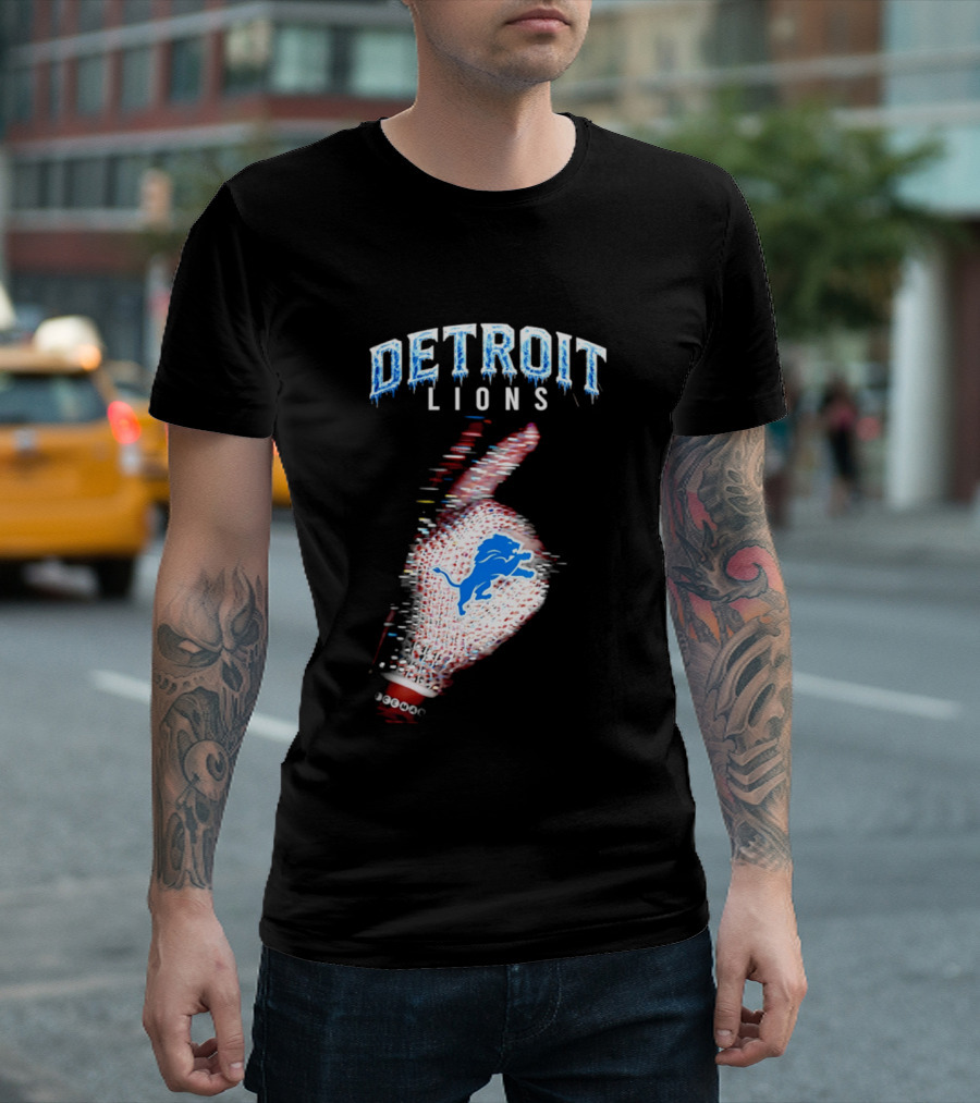 Detroit Lions Iceman 2026 Football Glove Fan T-Shirt