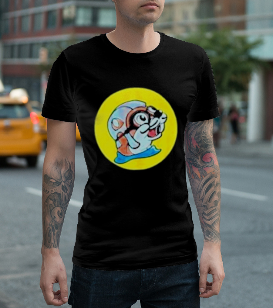 Gloopy Industries The Aquabeaver Cartoon Style Helmet And Water Circle T-Shirt