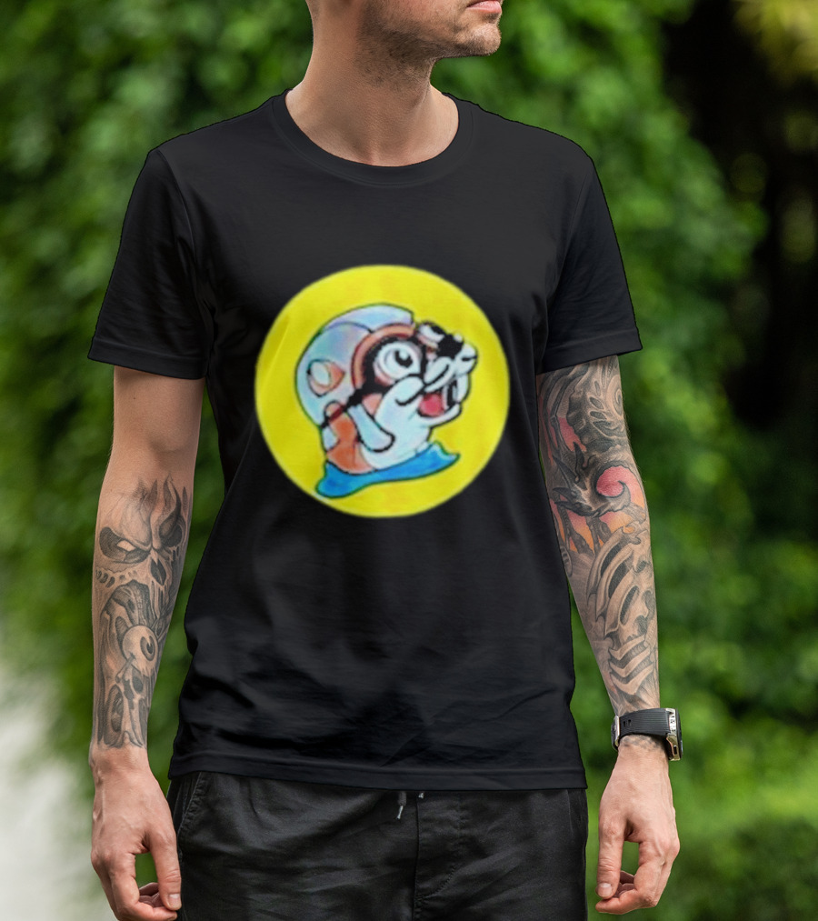 Gloopy Industries The Aquabeaver Cartoon Style Helmet And Water Circle T-Shirt